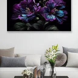 DEKORSTATION Purple & Blue Floral And Botanical Canvas Wall Art-image-88