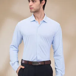 Park Avenue Men Spread Collar Solid Nylon Slim Fit Formal Shirt-image-90