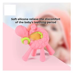 NeonateCare Silicone Combo Of Giraffe Shape & Rattle Handle Teethers ( Giraffe -  Ring teether)- Multicolor ( color and design may vary) image 4