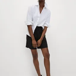 Marks & Spencer Women High-Rise Regular Fit Linen Fashion Shorts-image-39