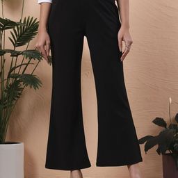 FITHUB Women Bootcut High-Rise Formal Trousers-picture-1