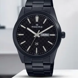 maxima Men Brass Dial & Stainless Steel Bracelet Style Straps Analogue Watch 71580CMGB-image-2