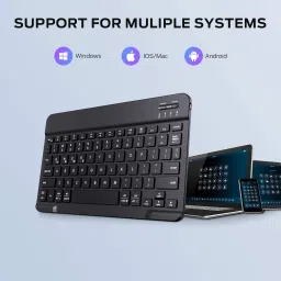 99Gems K555 Ultra-Slim Design MINI WIRELESS Bluetooth Handheld Tablet Keyboard Compatible with Desktop, Laptop, Tablet, iPad, Mac Easy to Use,Plug and Play,Quick, Comfy Durable body image 2