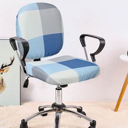 Cortina Blue & Grey Checked Chair Cover image 1
