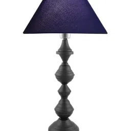Homesake Black Nordic Waterdrop Matt Table Lamp with Blue Shade (Bulb Included) - Set of 1 image 3