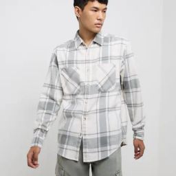 Nuon by Westside Sage Checkered Relaxed-Fit Cotton Shirt-image-16