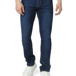 Spykar Dark Blue Cotton Skinny Fit Printed Jeans-image-73