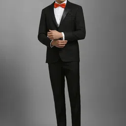 Louis Philippe Textured Slim Fit Single Breasted Notched Collar 2-Piece Formal Suit-picture-49