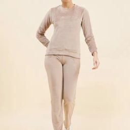 Sweet Dreams Beige Printed Sports Sweatshirt Track Pants Set-picture-18