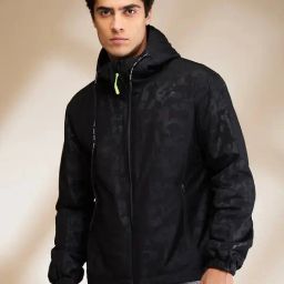 Being Human Black Slim Fit Printed Hooded Jacket-39