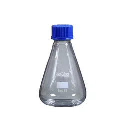 RELIGLAS 150 ml Conical Flasks Erlenmeyer With Screw Cap And Liner, 02.317.20-10