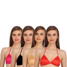 AROUSY Black & Pink Cotton Backless Bras - Pack Of 4-picture-13