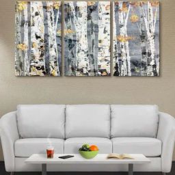 999Store Grey Abstract Art 3 Frame Canvas Paintings-10