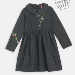 Blue Giraffe Kids Navy Textured Dress-picture-21
