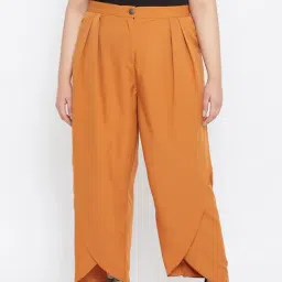 Uptownie Lite Women's Crepe Solid Plus Size Tulip Pants-image-96
