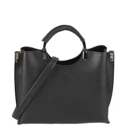 Mochi Black Solid Medium Handbag-image-29