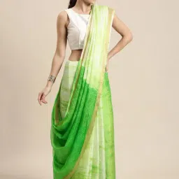 Geroo Jaipur Green Tie-Dye Saree With Blouse-picture-21