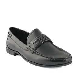 One8 Select By Virat Kohli Debonair Charcoal Black Loafers-image-96