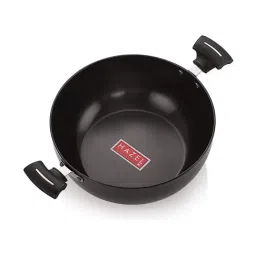 HAZEL Black Hard Anodized Frying Kadhai - 9 Litre-image-43