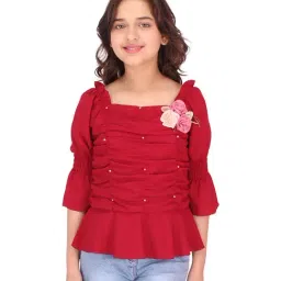 Cutecumber Kids Maroon Regular Fit Top-image-43