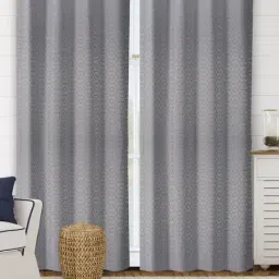 Saral Home Abstract Grey Cotton 9ft Door Curtains - Set of 2-28