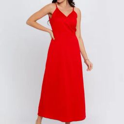 Zink London Red Maxi Slip Dress-image-9