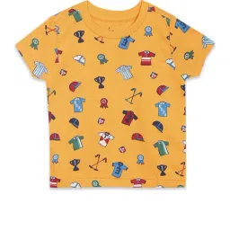 U.S. Polo Assn. Kids Mustard Printed T-Shirt-image-88