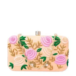NR by Nidhi Rathi Peach Fabric Clutch-31
