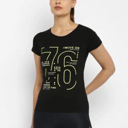 Appulse Black Cotton Graphic Print T-Shirt-picture-21