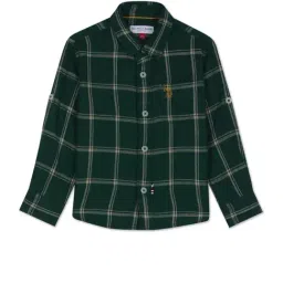 U.S. Polo Assn. Kids Green Checks Full Sleeves Shirt-picture-28