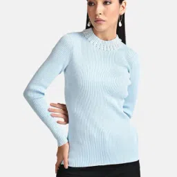 Kazo Blue Embellished Pullover-image-52