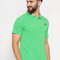 Vimal Jonney Green Regular Fit Solid Polo T-Shirt-image-47