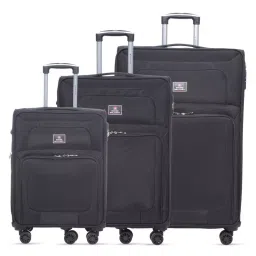 SWISS MILITARY Titanium Small, Medium, Large 55 cm, 65 cm, 75 cm (20 inch, 24 inch, 28 inch) Black Trolley Bag (Set of 3)-image-42
