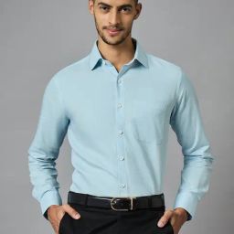 Louis Stitch Blue Linen Regular Fit Shirt-image-43