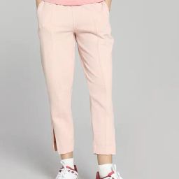 Puma Pink Cotton Textured Pattern Sports Track Pants-image-89