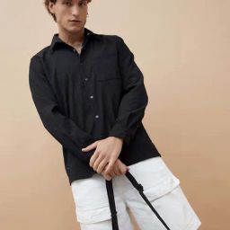 Forca By Lifestyle Black Regular Fit Self Pattern Shirts-image-16