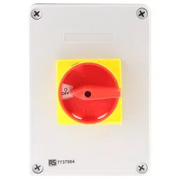 RS PRO Isolator Switch 4 Pole Panel Mount 32A Maximum Current 15 kW Power Rating IP65, 7737964-74