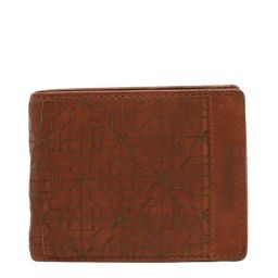 KOMPANERO Arlo Cognac Leather Textured Bi-Fold Wallet-image-74