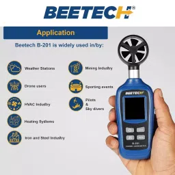 Beetech Digital Anemometer 0.4 to 30 m/s Range, B-201 image 3