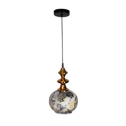 Fos Lighting Contemporary Brown Marble Globe Glass Hanging Light - CapitalGAntq-MarbleBrown-HL1-image-92