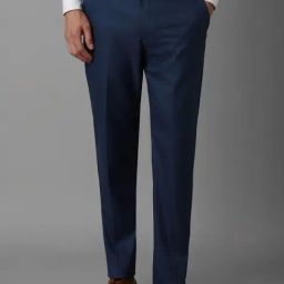 Louis Philippe Navy Slim Fit Trousers-picture-11