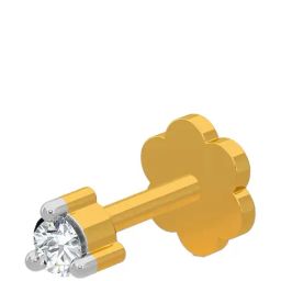 Kisna Diamond & Gold Jewellery 18k Gold & Diamond Noelle Nosepin for Women-picture-36
