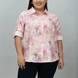 PURYS Beige Printed Casual Shirt-image-85