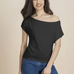 Moomaya Black Regular Fit T-Shirt-image-79