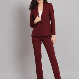 Powersutra Maroon Polyester Regular Fit Suit-image-64