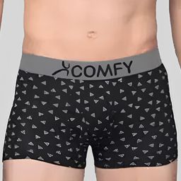 AMUL COMFY Pack Of 3 Printed Breathable Trunks-ACM101BTRNK-PB-GY-BK-95-PO3 image 2