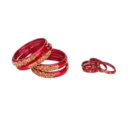 SOMIL Set Of 8 Artificial Stones and Beads Studded Glass Bangles-image-72