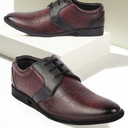 FAUSTO Men Genuine Leather Formal Derbys-image-40