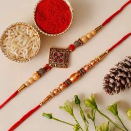 eCraftIndia Set of 2 Pearl Diamond Rakhis for Brothers with Sibling Agreement & Roli Chawal Pack-picture-11