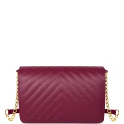 LOREM Women Solid Structured Leather Sling Bag image 2